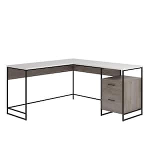 Tremont Row 59.685 in. L-Shape Mystic Oak Computer Desk with File Storage