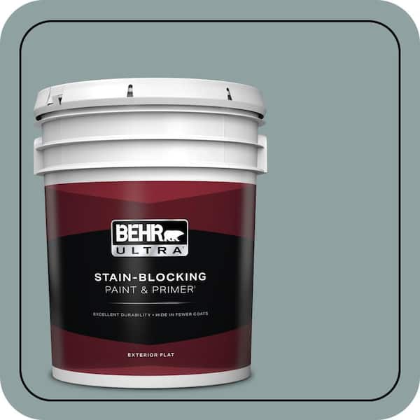 BEHR ULTRA 5 gal. #N440-4 October Sky Flat Exterior Paint & Primer