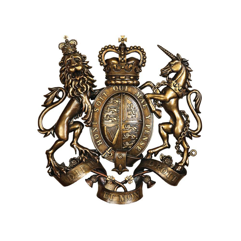 Royal Coat of Arms Wall Plaque - Large Multi Coloured Hanging Crest