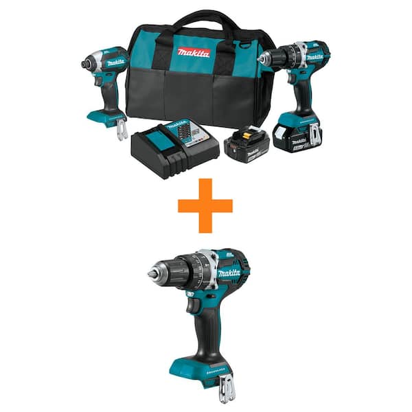 18V LXT Lithium-Ion Brushless Cordless 2-Piece Combo Kit 5.0 Ah with bonus 18V LXT 1/2 in. Brushless Hammer Driver-Drill