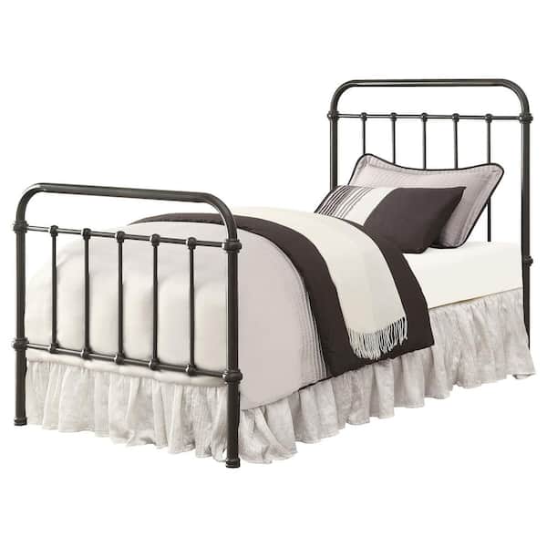 Livingston Brown Metal Frame Twin Panel Bed