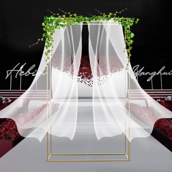 YIYIBYUS 110.2 in. x 63.8 in. Rectangle Metal Wedding Backdrop
