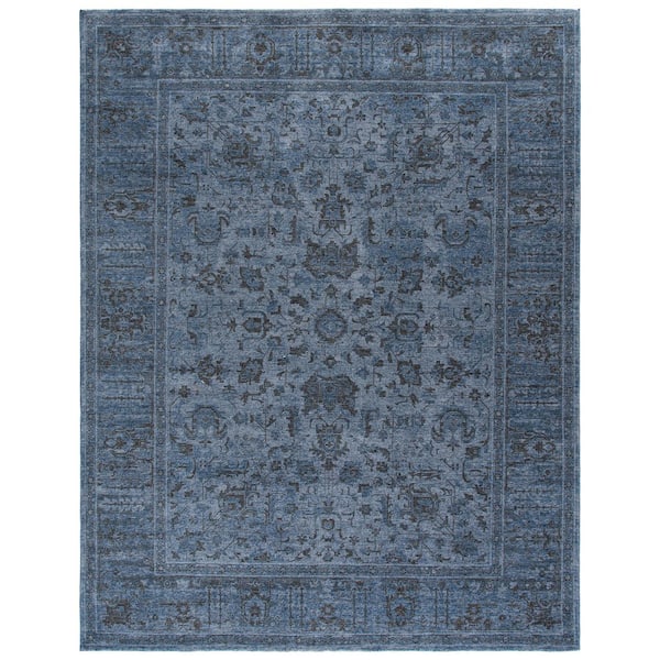 Vintage Overdye 10 ft. x 14 ft. Navy Ornate Oriental Area Rug