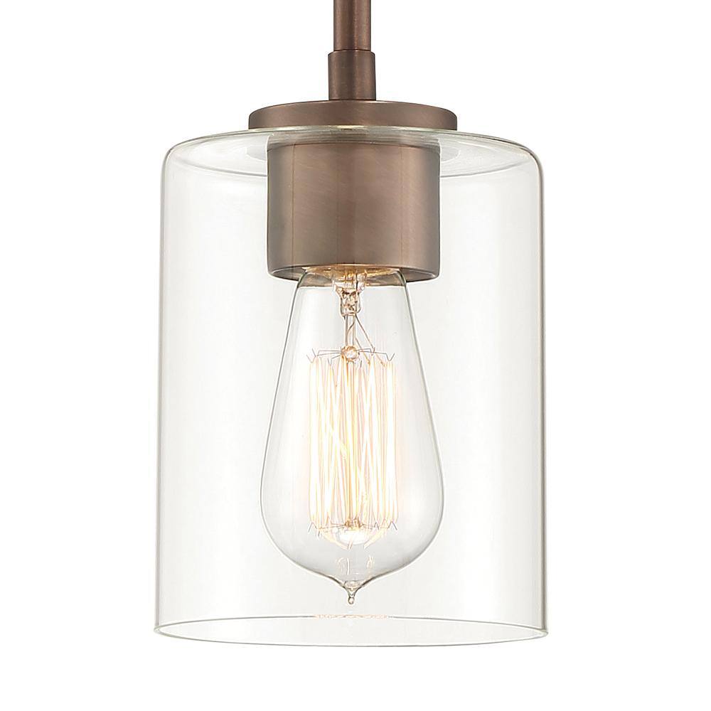 Liam Bronze Mini Pendant with Clear Glass Shade