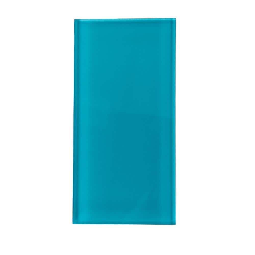 Cerulean Blue 3x6 Glossy Glass Subway Wall Tile, 40 Pack