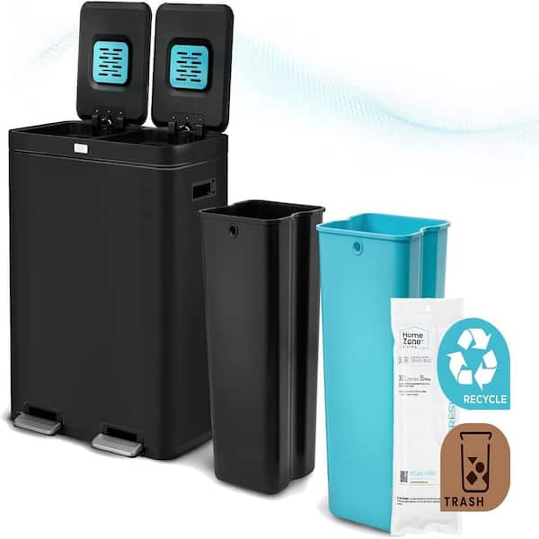 15.8 Gal. Matte Black Indoor Recycling Bin (1-Pack)