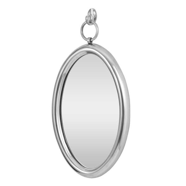 Noble House Camba Small Oval Silver Aluminum Wall Mirror
