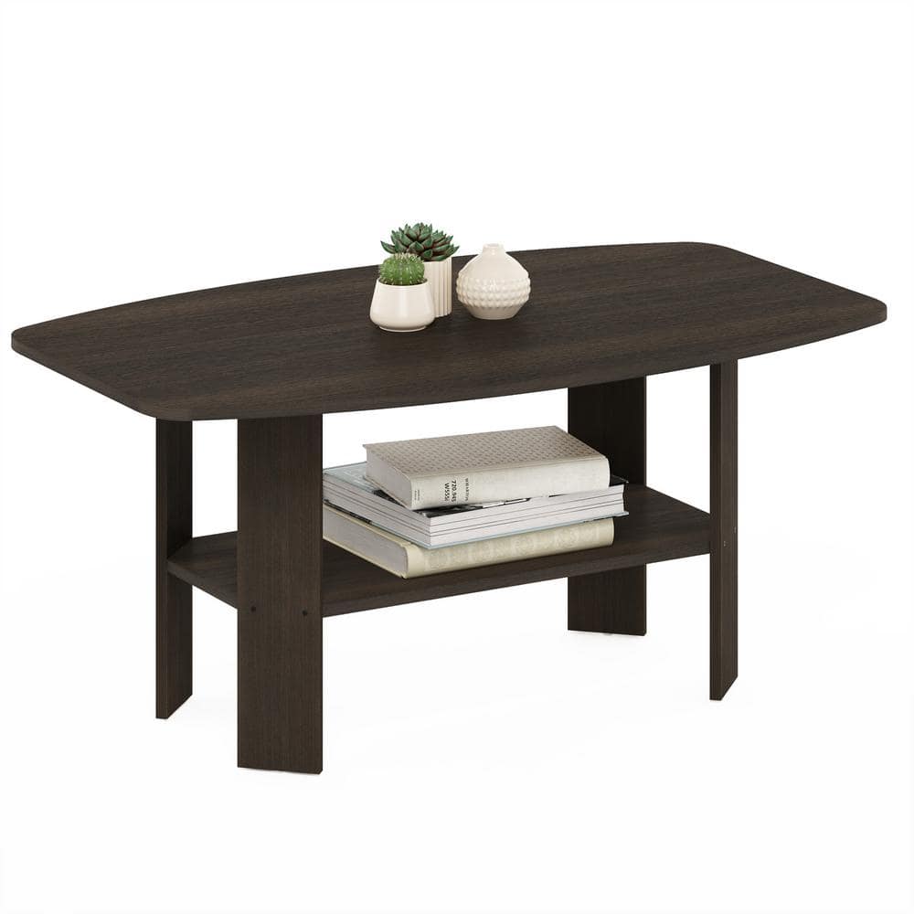 Modern Rectangular Coffee Table in Dark Brown Wood