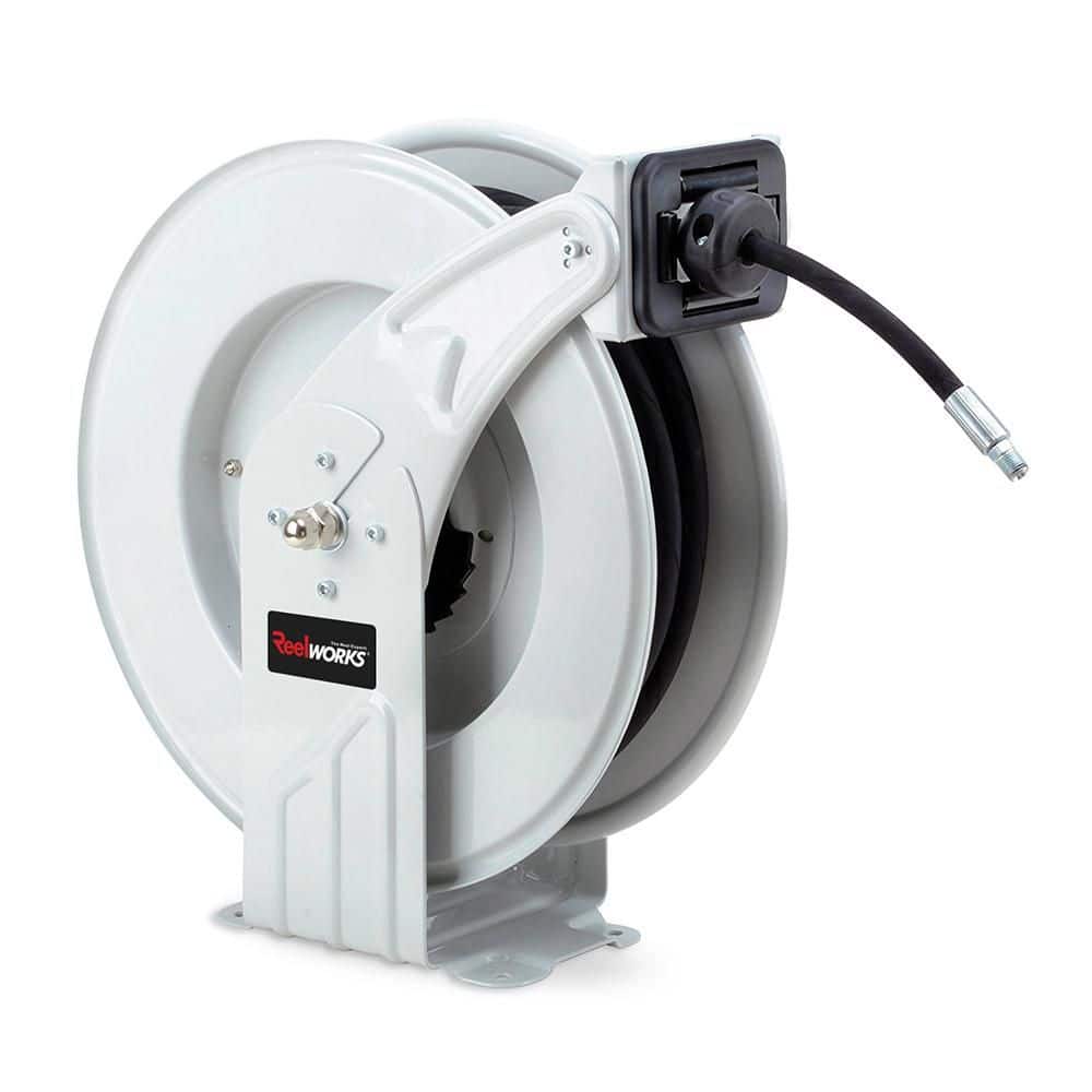 Elite 1/4 in. x 50 ft. Steel Dual Arm Pedestal Grease Hose Reel SAE 100R2AT price history on PriceWatchPro
