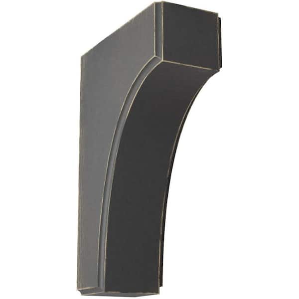 Ekena Millwork 1-3/4 in. x 6 in. x 4 in. Black Clarksville Wood Vintage Decor Bracket