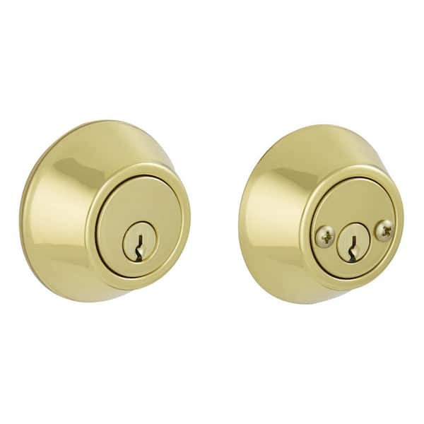 ESSENTIALS by Schlage VD62 Series Bright Brass Double Cylinder Deadbolt