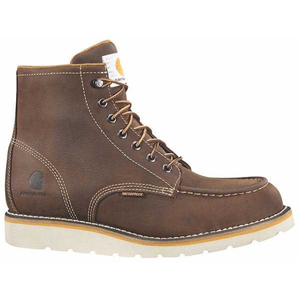 Carhartt Men's Waterproof 6'' Work Boots - Soft Toe - Brown Size 8(W)