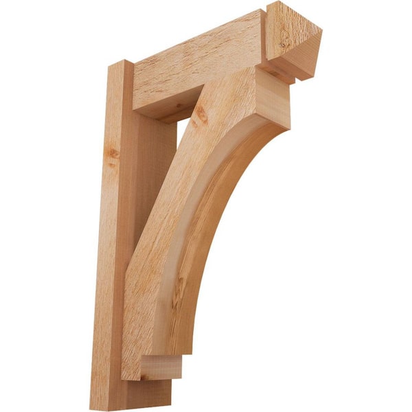 Ekena Millwork 6 in. x 26 in. x 18 in. Western Red Cedar Imperial Arts and Crafts Rough Sawn Outlooker