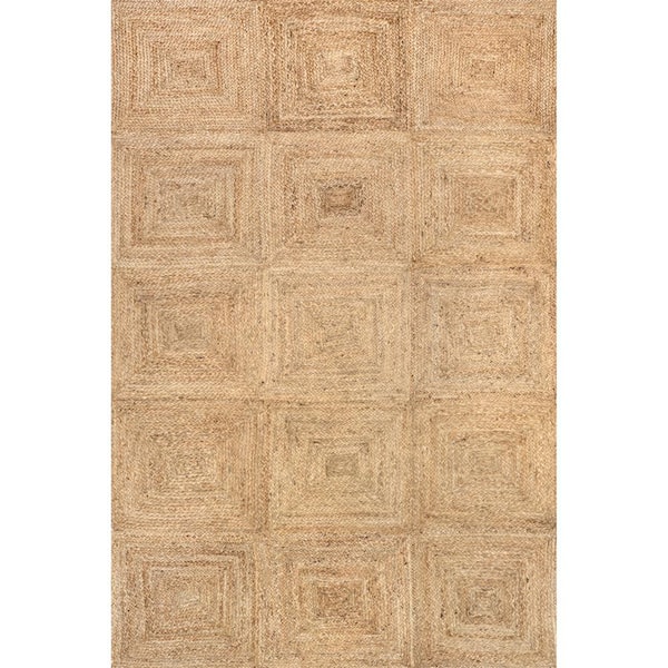 nuLOOM Sunita Casual Geometric Jute Natural 8 ft. x 10 ft. Area Rug
