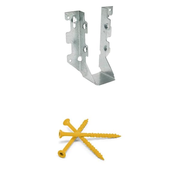 LUS ZMAX 2x6 Joist Hanger and #9 x 3 in. Tan Star Flat-Head Deck Screw 5 lbs.-Box (365-Piece) Combo