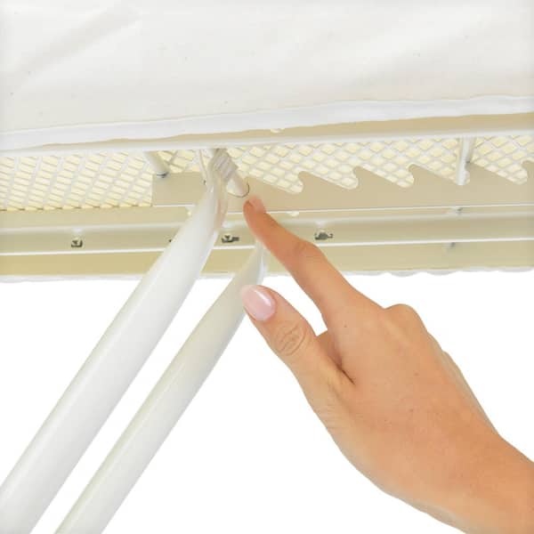 Ironing Board C 124 x 45 cm, for Steam Iron, with Linen Rack - Ecru