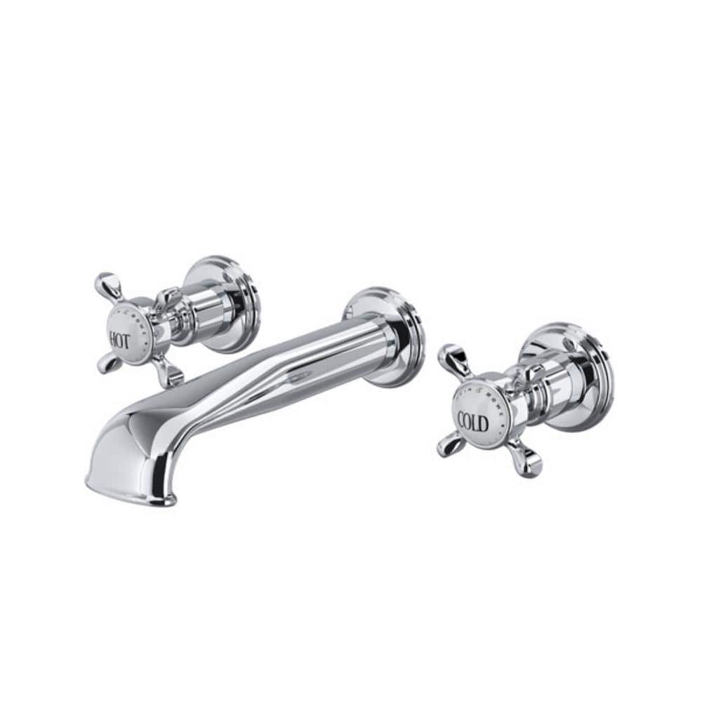 Edwardian Classic Polished Chrome Wall-Mounted Faucet