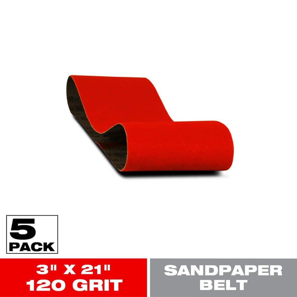 DIABLO 3 in. x 21 in. 120-Grit Sanding Belts DCB321120S05G