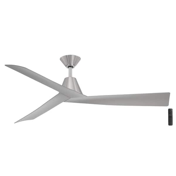 Home Decorators Collection Easton 60 in. Indoor/Outdoor Brushed Nickel with Silver Blades Ceiling Fan with Remote Included