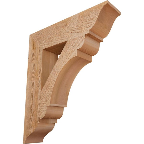 Ekena Millwork 6 in. x 30 in. x 26 in. Western Red Cedar Olympic Traditional Rough Sawn Bracket
