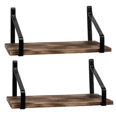 16.5 in. W x 11.8 in. D x 7.28 in. H Decorative Wall Shelves Rustic Wood (Set of 2)