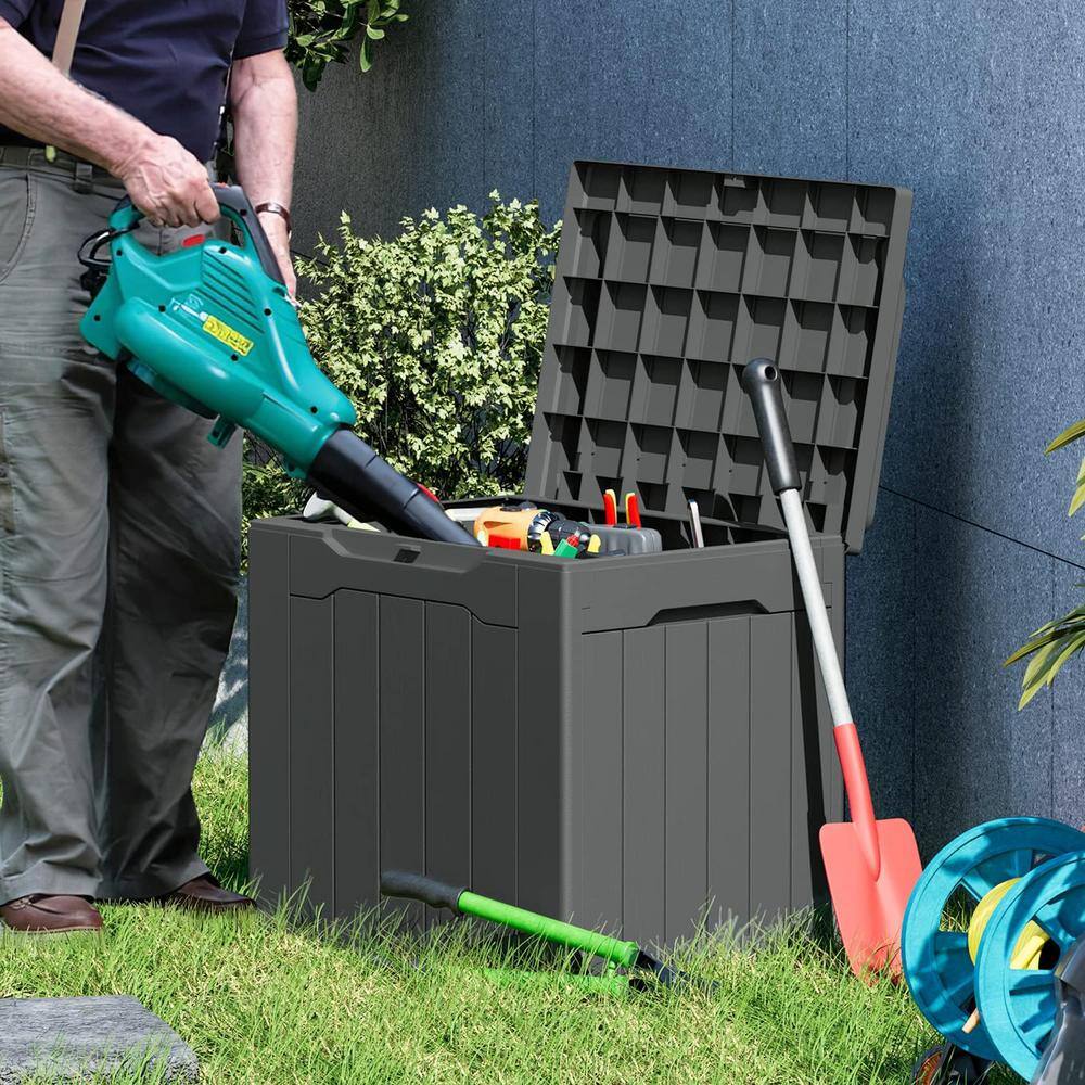 Dark Grey Lockable Resin Outdoor Deck Box