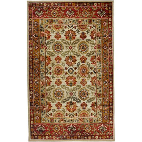 Mohawk Home Scarlett Gold 4 ft. x 6 ft. Oriental Area Rug 164124 - The ...