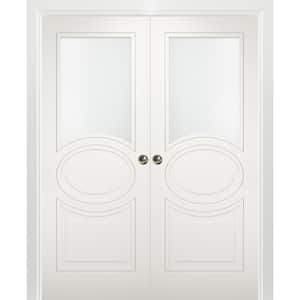 7012 36 in. x 80 in. White Finished MDF Sliding Door with Double Pocket Hardware