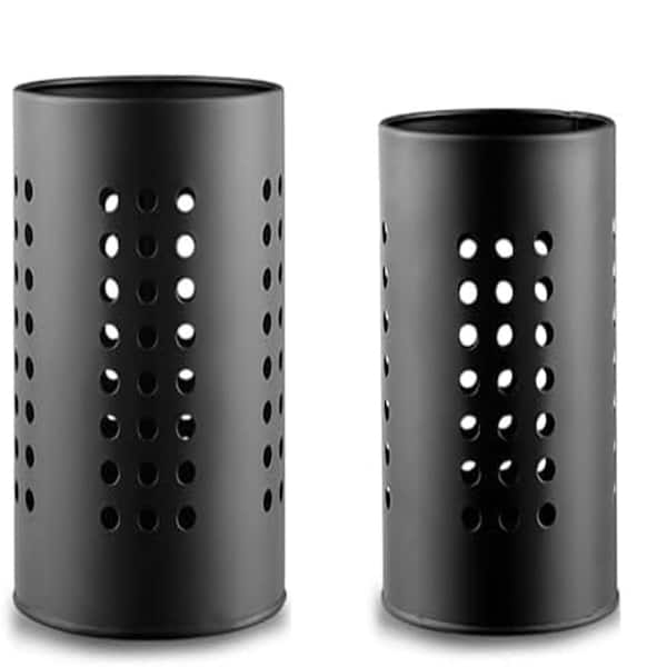 Black Stainless Steel Kitchen Utensils Holder Set Countertop Organizer with Farmhouse Style Multi Functional Design