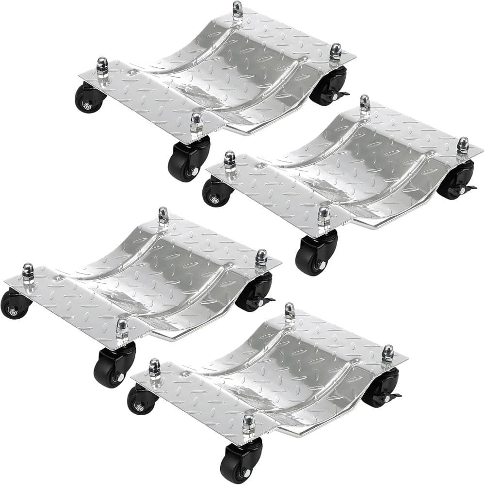 4-Pack Silver Heavy Duty Steel Car Dolly Wheel Dolly Set, 6000 lbs Capacity 4 Tier Wheel Dolly with Swivel Brake Casters price history on PriceWatchPro
