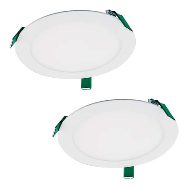 HALO 8 in. Selectable CCT and Lumens New Construction Canless Recessed Integrated LED Kit, (2-Pack)