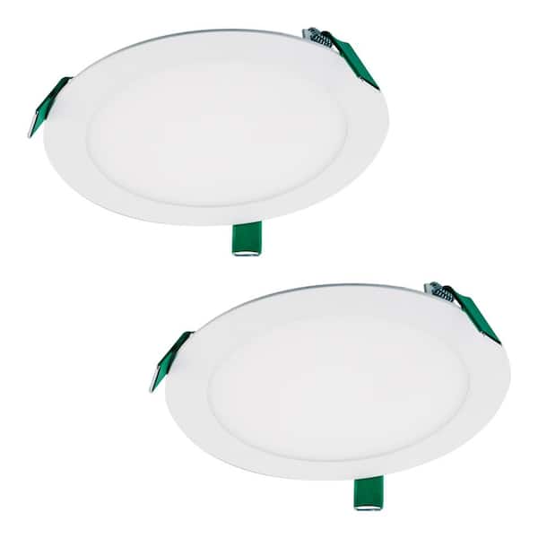 HALO 8 in. Selectable CCT New Construction Canless Recessed Integrated LED Kit, (2-Pack)