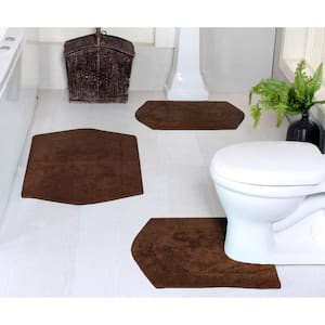 Waterford Collection 100% Cotton Bath Rug, 3-Pcs Set with Contour, Chocolate