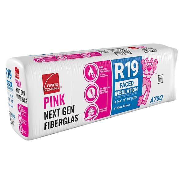 Owens Corning R-19 Kraft Facing Fiberglass Insulation Batt 15 in
