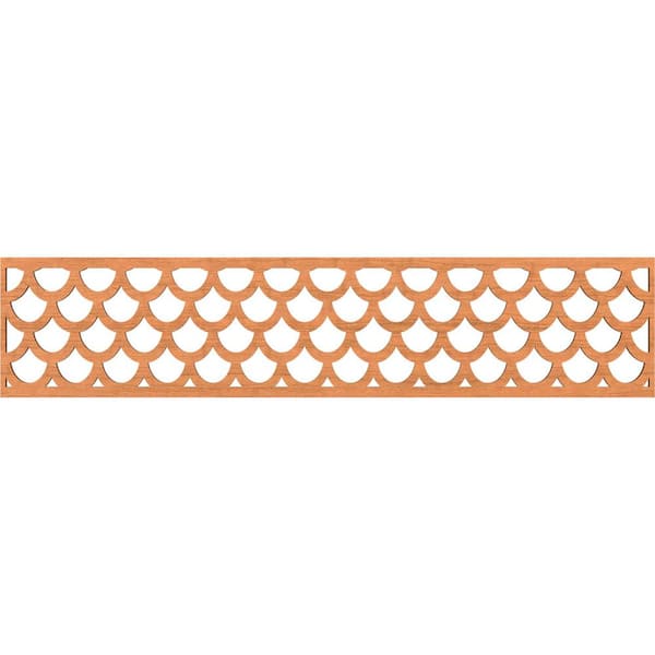 Ekena Millwork Hudson Fretwork 0.25 in. D x 46.75 in. W x 10 in. L Cherry Wood Panel Moulding