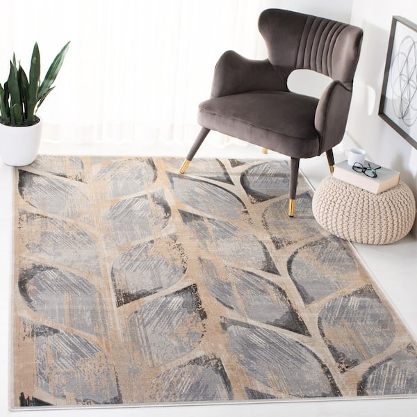 Atlas 3 ft. x 5 ft. Charcoal/Gray Geometric Area Rug