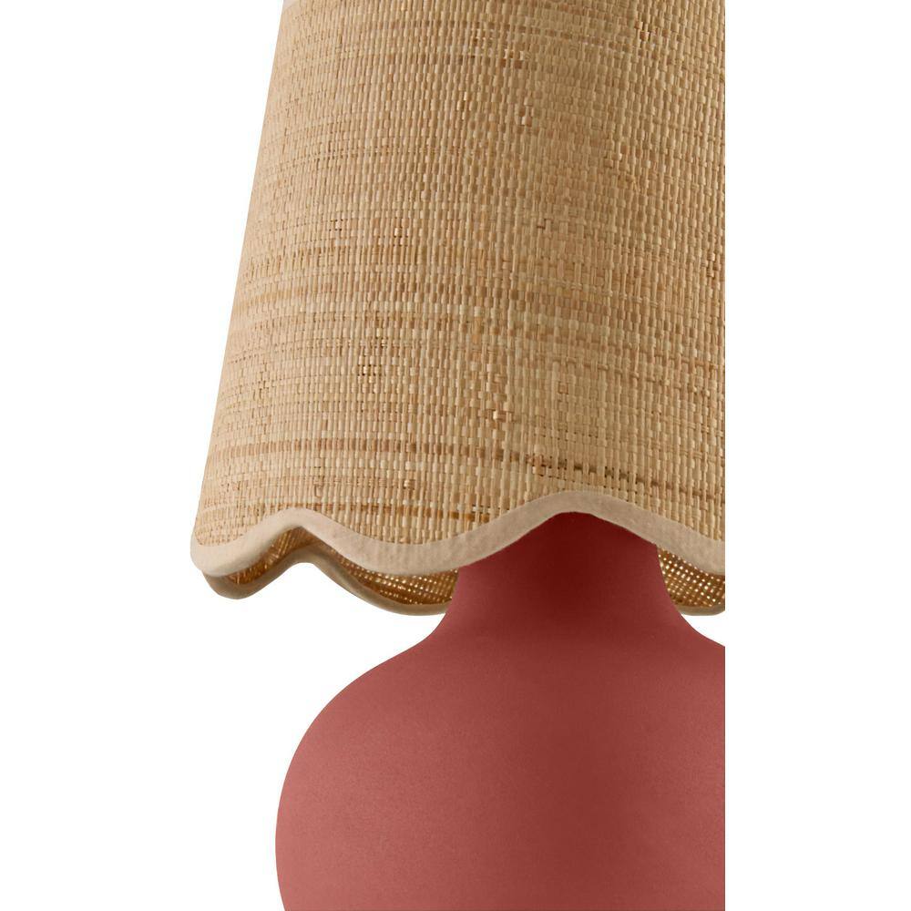 Brick Ceramic Novelty Bedside Lamp with Beige Cotton Shade