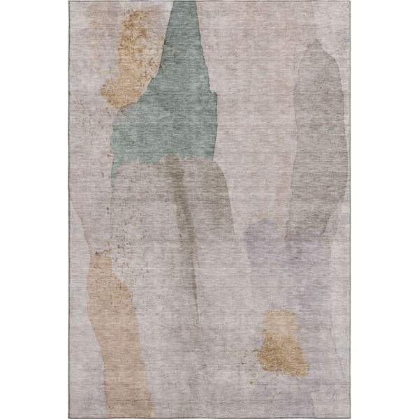 Mayfield Premium Machine Washable Abstract AMF1986 Copper 5 ft. x 7 ft. 6 in. Area Rug