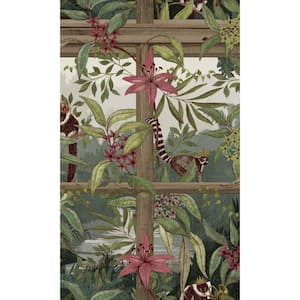 Light Tropical Floral Foliage Shelf Liner Non-Woven Wallpaper Double Roll (57 sq. ft.)