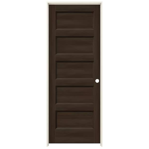 JELD-WEN 30 In. X 80 In. Conmore Espresso Stain Smooth Solid Core ...