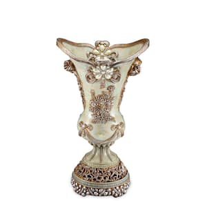 Vintage Rose Celadon Polyresin Decorative Vase