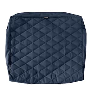 Montlake FadeSafe 21 in. W x 20 in. H x 4 in. T Navy Quilted Wide Back Lounge Cushion Slipcover
