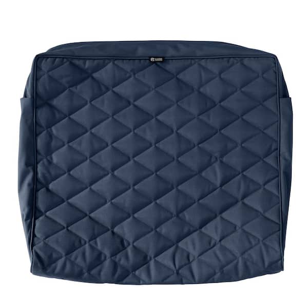 Classic Accessories Montlake FadeSafe 21 in. W x 20 in. H x 4 in. T Navy Quilted Wide Back Lounge Cushion Slipcover