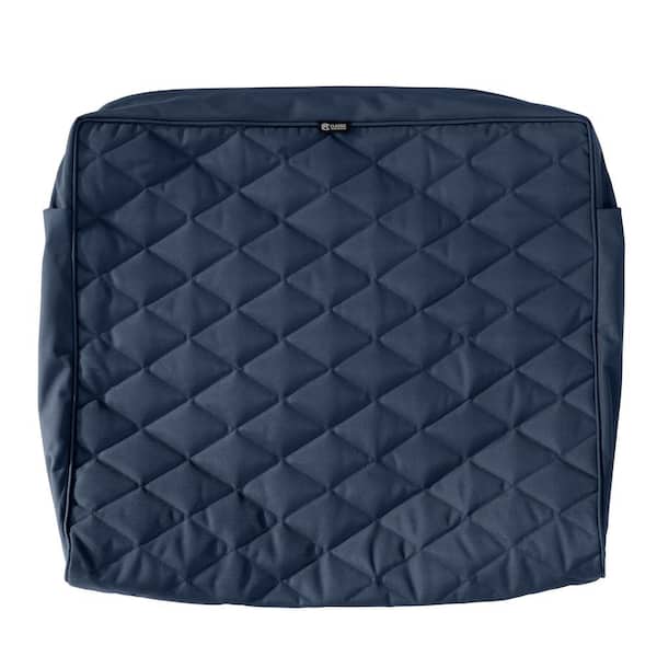 Classic Accessories Montlake FadeSafe 25 in. W x 22 in. H x 4 in. T Navy Quilted Wide Back Lounge Cushion Slipcover