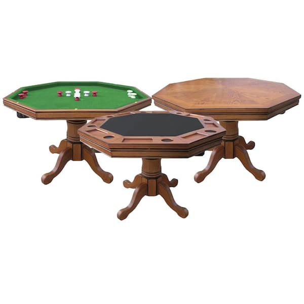 Hathaway Kingston Oak 3 in. -1 Poker Table BG2351T - The Home Depot