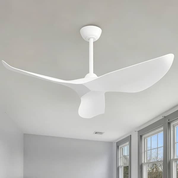 38 in. White 3 ABS Blades Downrod Standard Outdoor Ceiling Fan with Remote Control Included