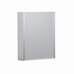16 in. W x 20 in. H Satin Aluminum Recessed/Surface MountBathroom Medicine Cabinet with Mirror, 2-Glass shelves