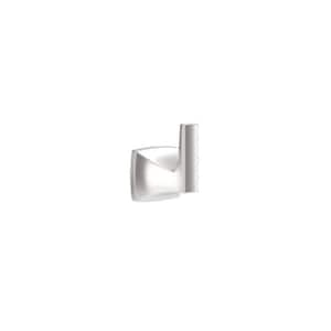 Oak Wall Mounted J-Hook Robe/Towel Hook in Satin Nickel