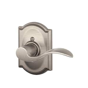 Accent Satin Nickel Right Handed Dummy Door handle with Camelot Trim