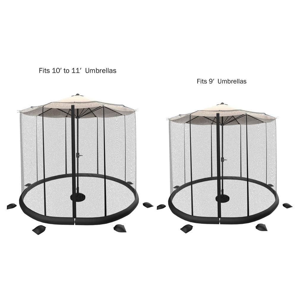 Black Mesh Mosquito Net for 10-11ft Patio Umbrellas